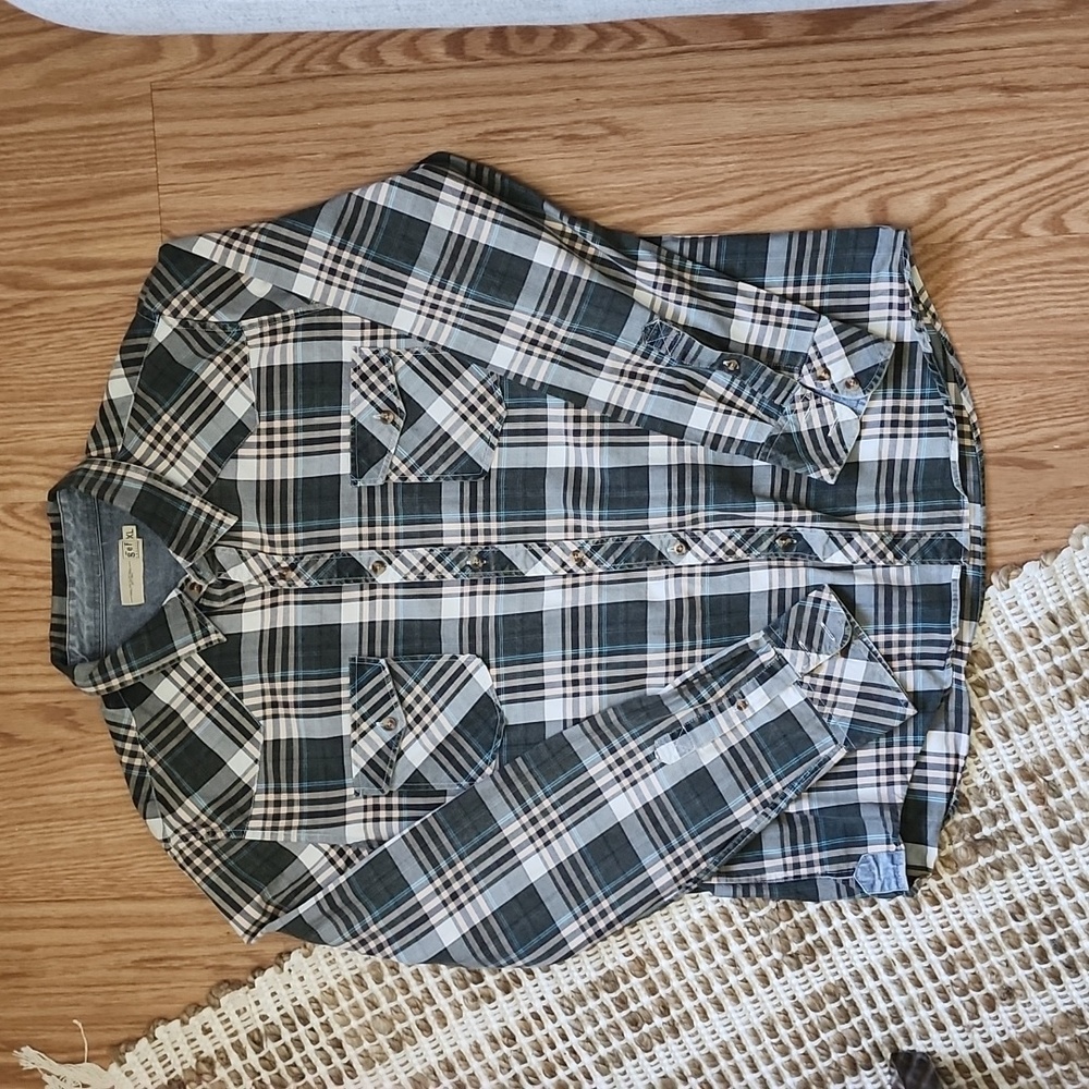Gef France Long sleeve button-down Plaid Casual shirt